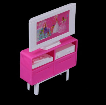 Doll Household Items TV Cabinet TV DVD Player Toys